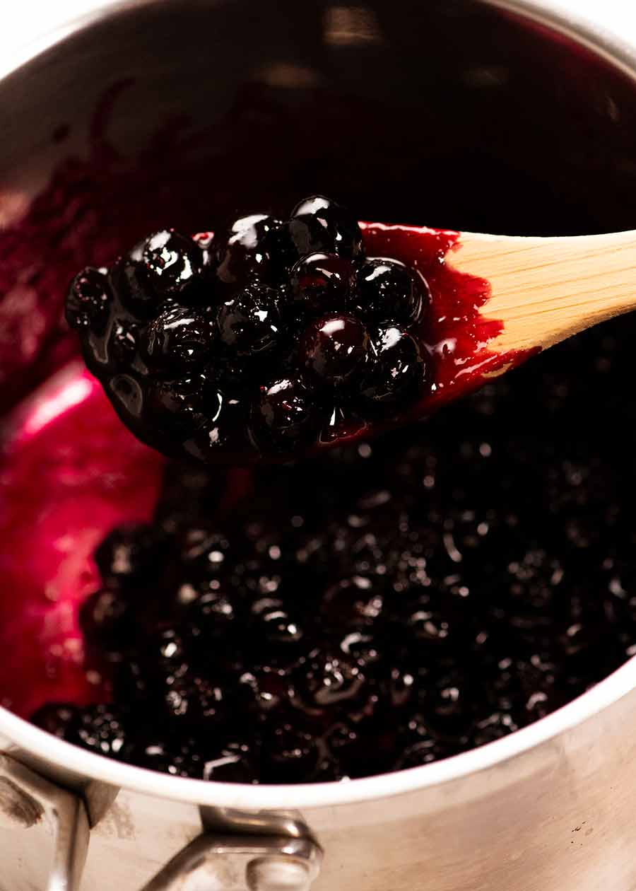 Blueberry sauce for blueberry cheesecake