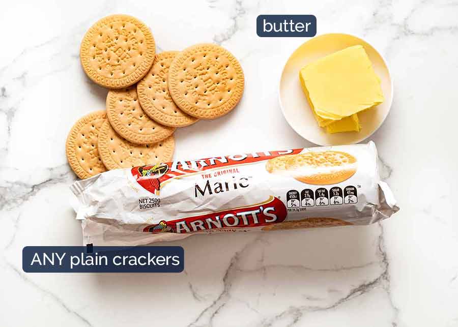 Ingredients for cheesecake biscuit crust