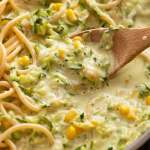 Skillet with Creamy Zucchini Pasta Sauce (Courgette)