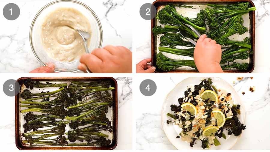 How to make Roasted Broccolini with Tahini Sauce