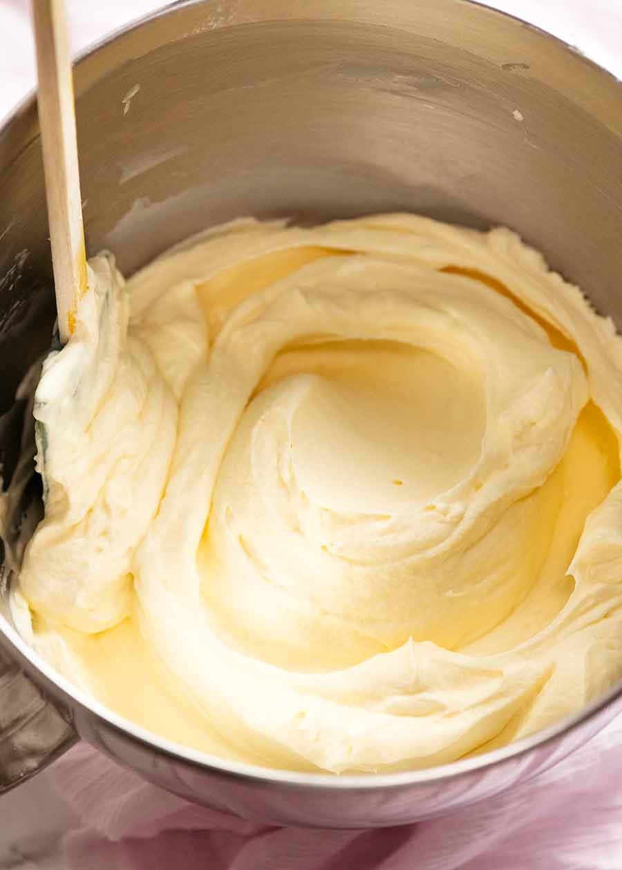 Bowl of whipped Fluffy Vanilla Frosting - Ermine Frosting
