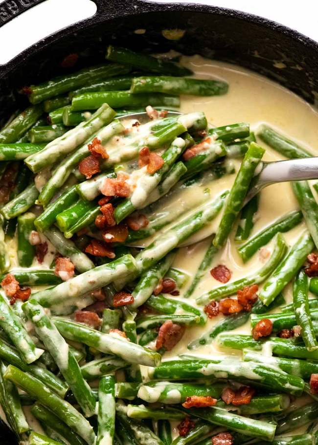  Green Beans in Creamy Parmesan Sauce