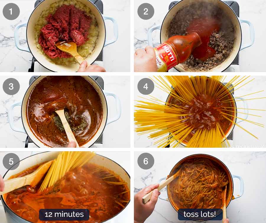 How to make One Pot Pasta Bolognese