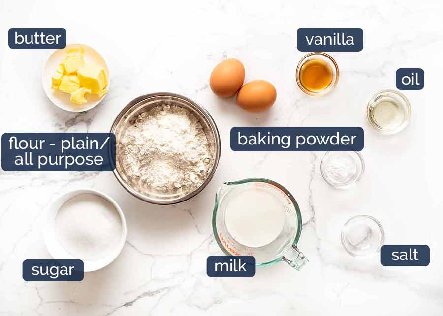 Vanilla Cupcakes ingredients