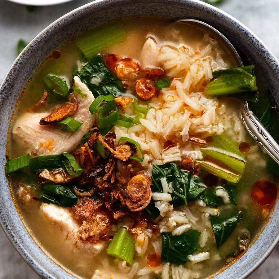 Chinese Rice Soup quick and easy RecipeTin Eats