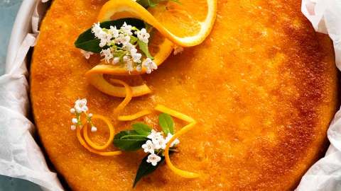 Overhead photo of Orange Cake - flourless, gluten free