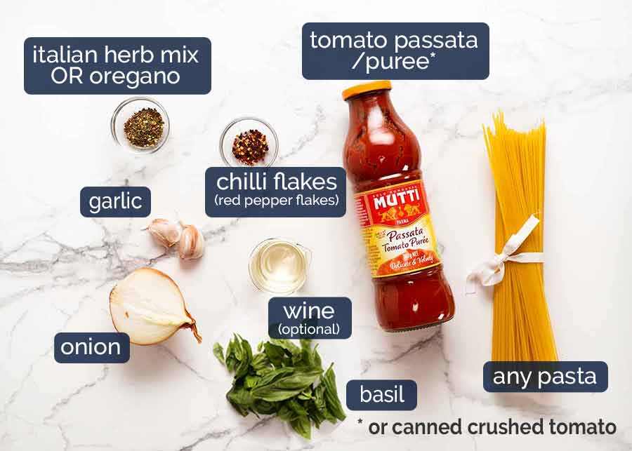 Ingredients in Pasta all Norma - Eggplant Pasta sauce
