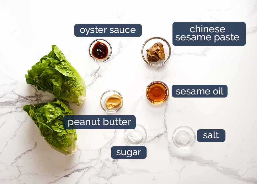 Ingredients in Spicy Joint Creamy Sesame Sauce Lettuce Salad