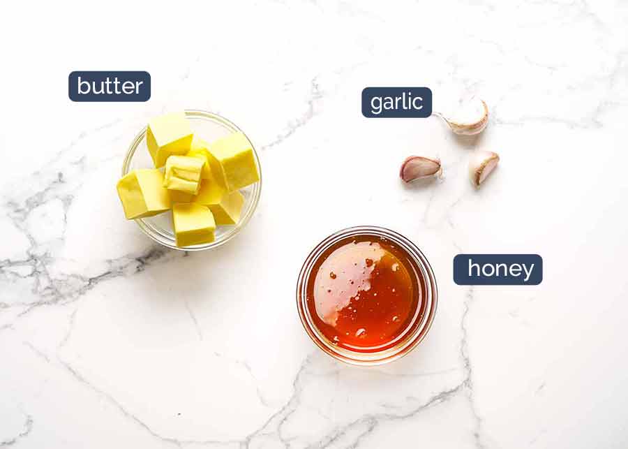 Ingredients for honey glaze for Christmas Baked Salmon