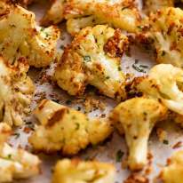 Close up of Parmesan Roasted Cauliflower