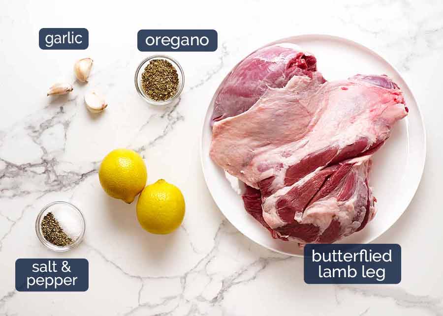 Ingredients in Greek Butterflied Lamb Leg