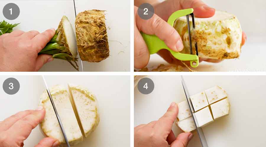 How to cut Celeriac