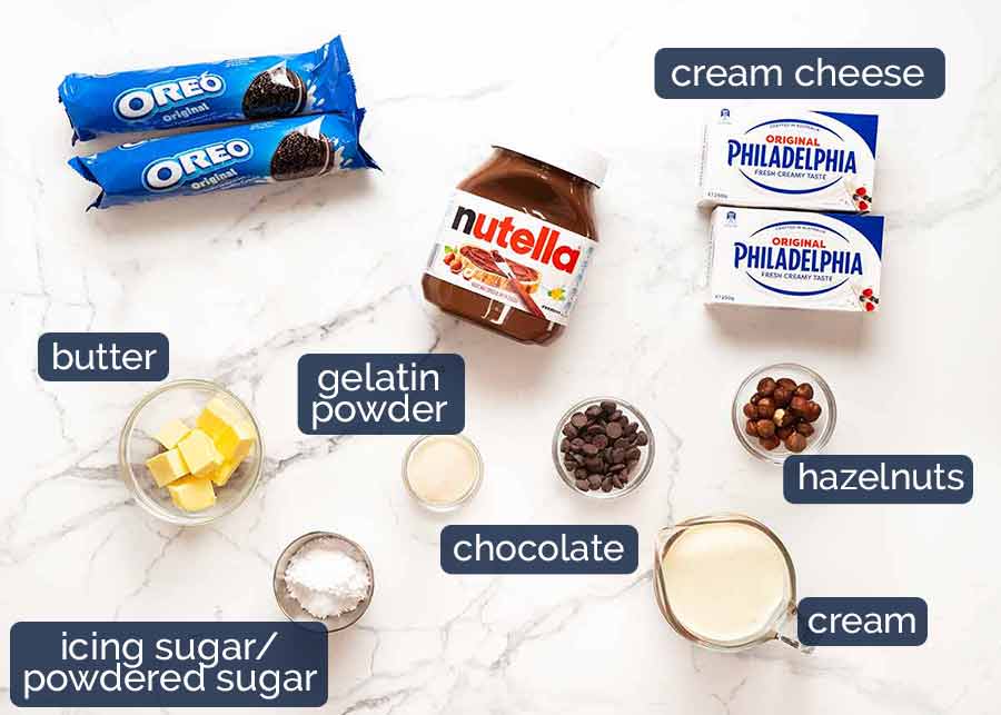 Ingredients in Nutella Cheesecake (No Bake)