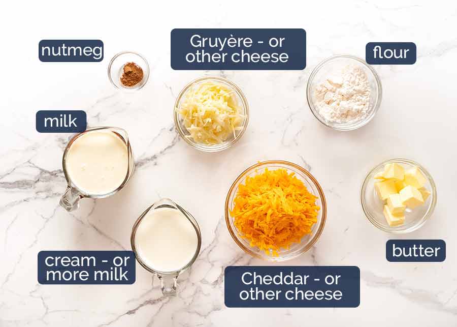 Ingredients in Cauliflower Cheese