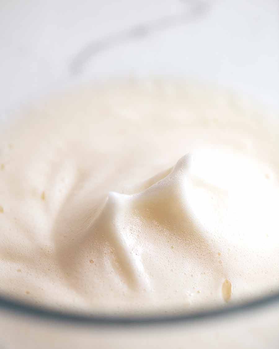 Soft whipped meringue for Italian Almond Cookies