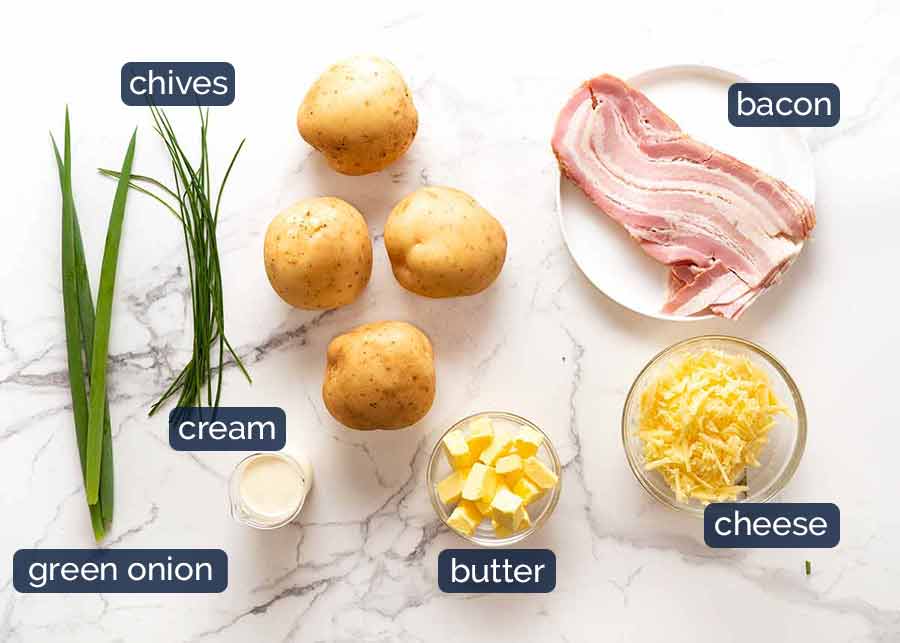 Ingredients in Stuffed Baked Potatoes (Twice Baked Potatoes)