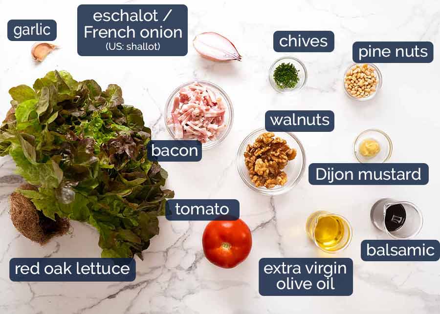 Ingredients in Warm French Goat's Cheese Salad (Salade de Chêvre Chaud)