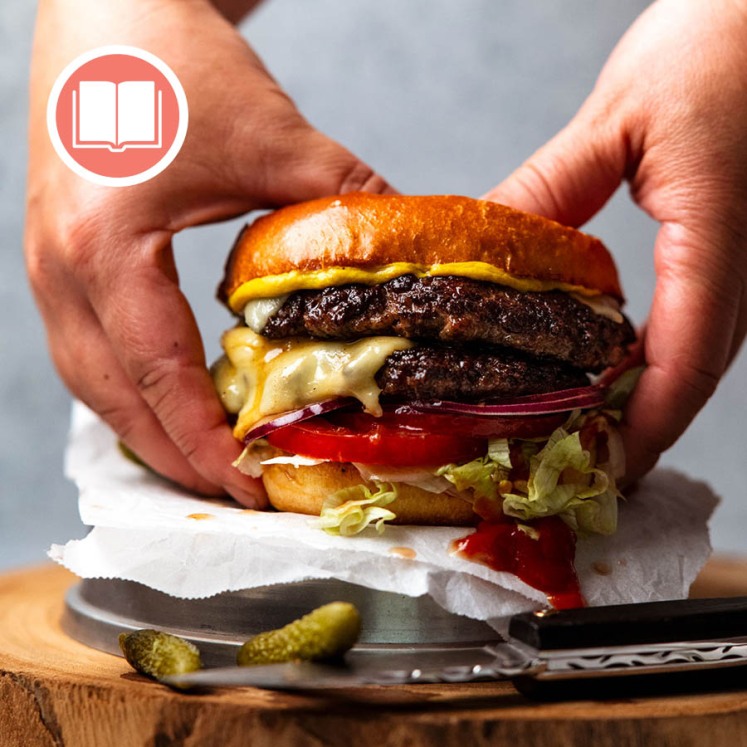 3 Minute Double Smash Burgers from RecipeTin Eats "Dinner" cookbook by Nagi Maehashi