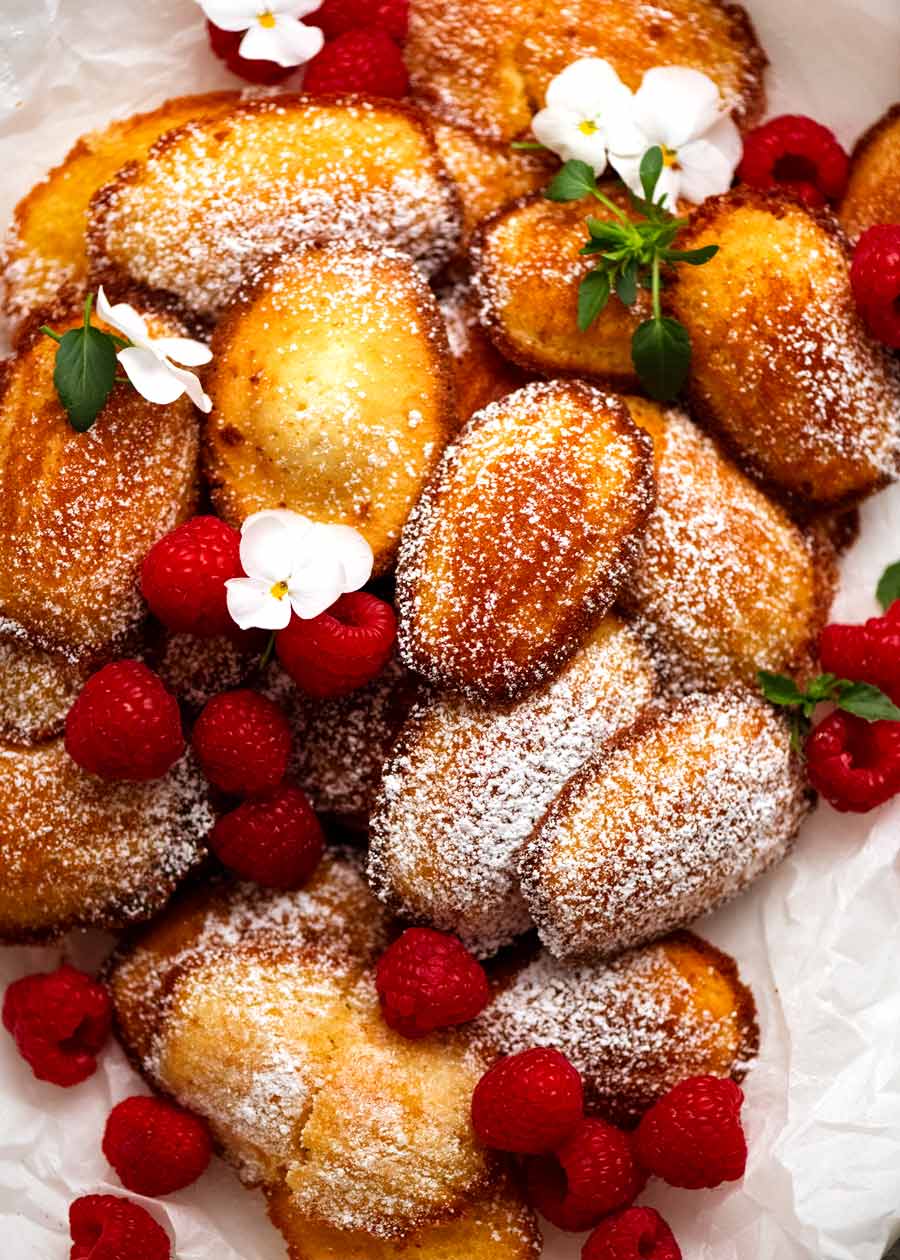 Close up of a pile of Madeleines