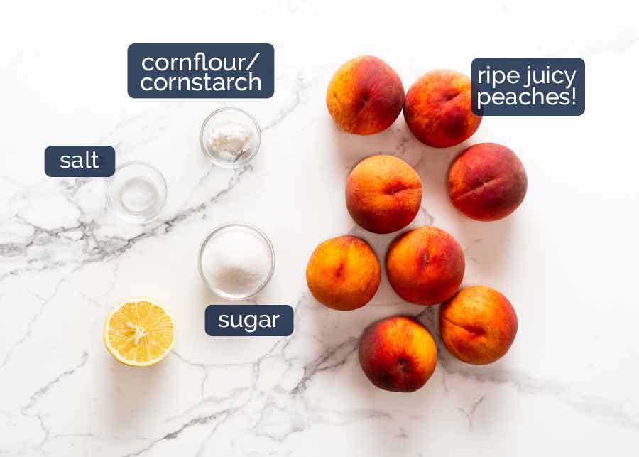 Peach Cobbler filling ingredients