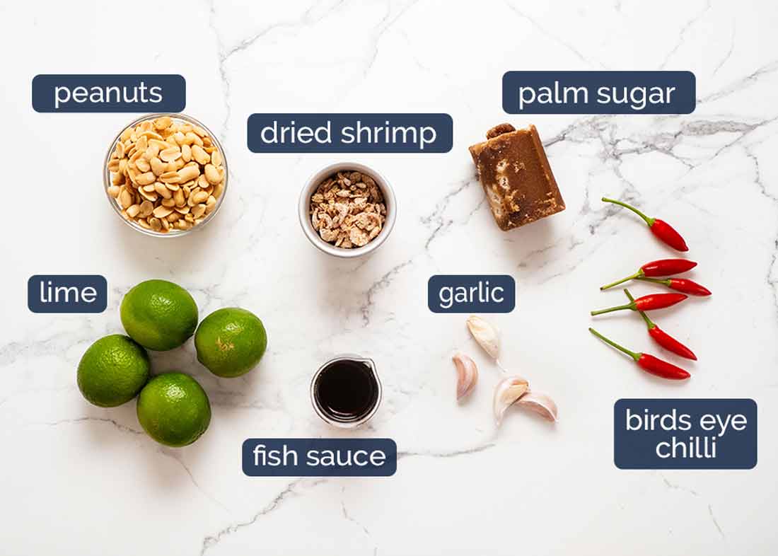 Ingredients in Green Papaya Salad (Thai)