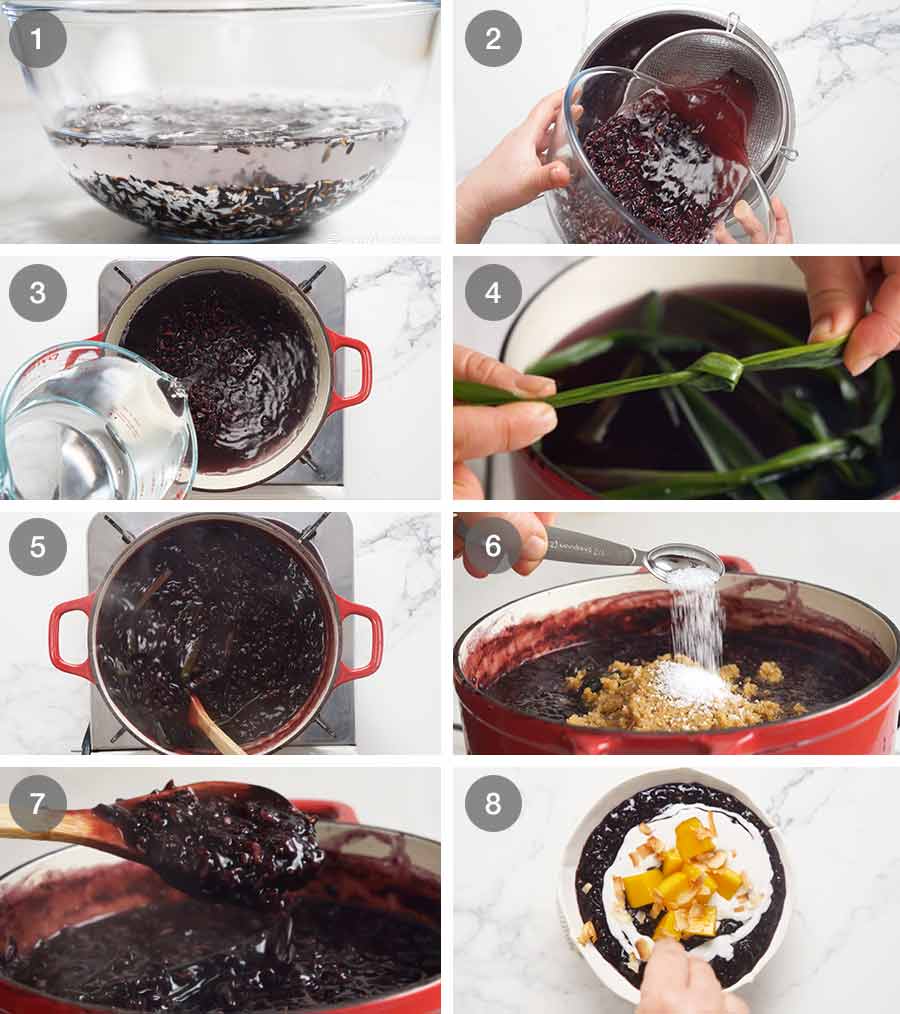How to make Thai Black Sticky Rice Pudding