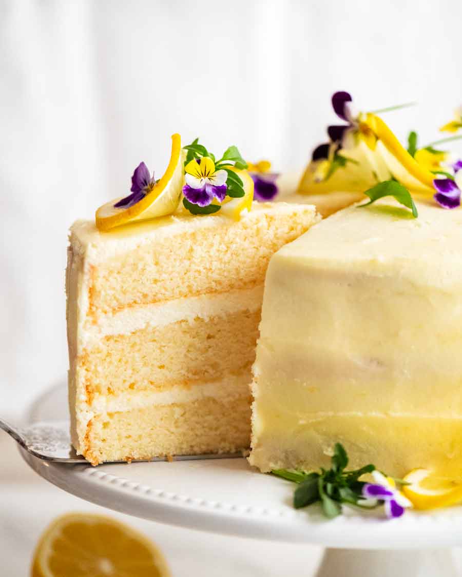 Lemon Cake with Fluffy, Less-Sweet Lemon Frosting | RecipeTin Eats