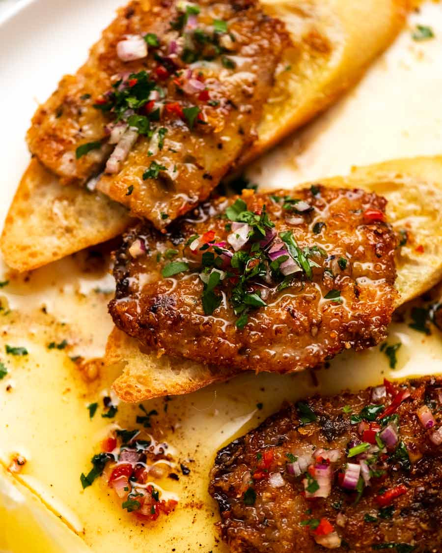 Mediterranean Crusted Sardines on toast