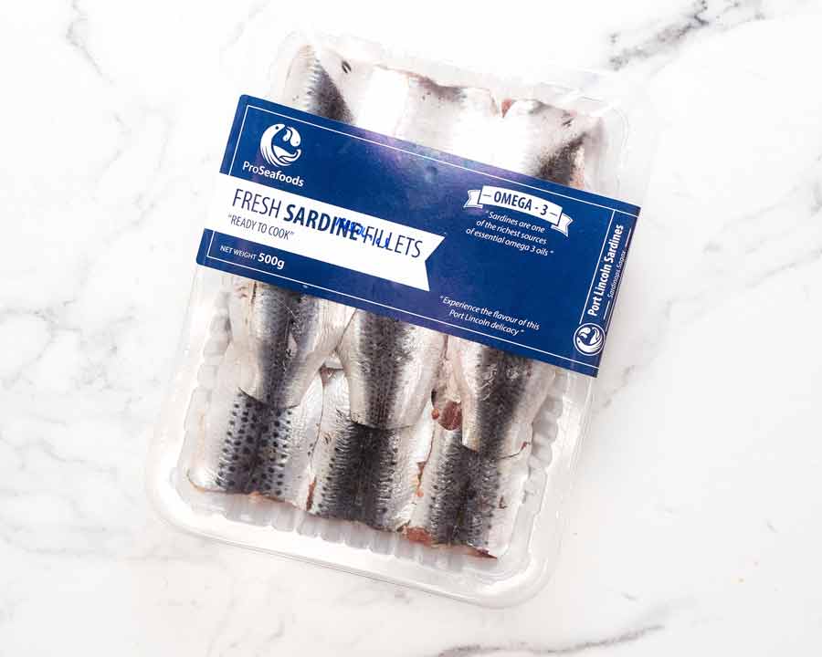 Packet or fresh filleted sardines, ready to be eaten