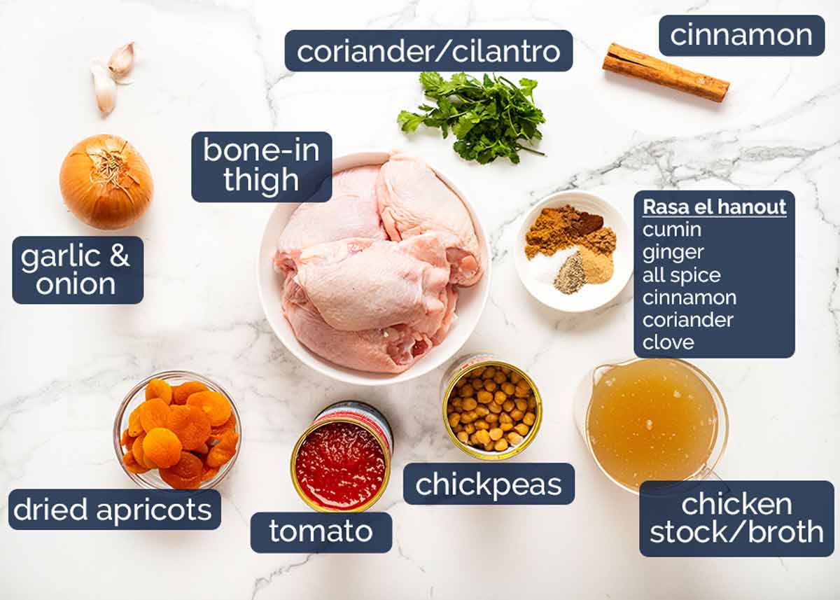 Moroccan Chicken Tagine ingredients