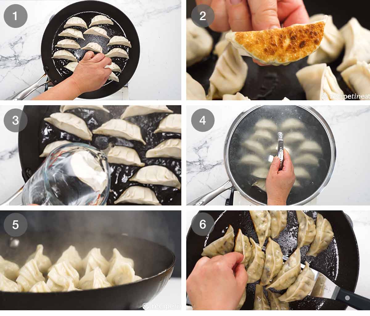 How to pan-steam Vegetable Dumplings (Potstickers)