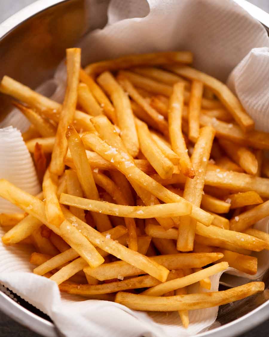 Bowl of freshly made French fries