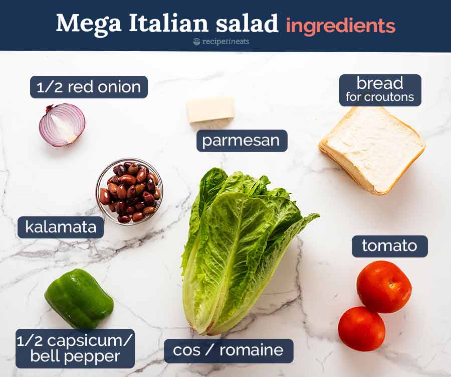 Ingredienti per la mega insalata italiana