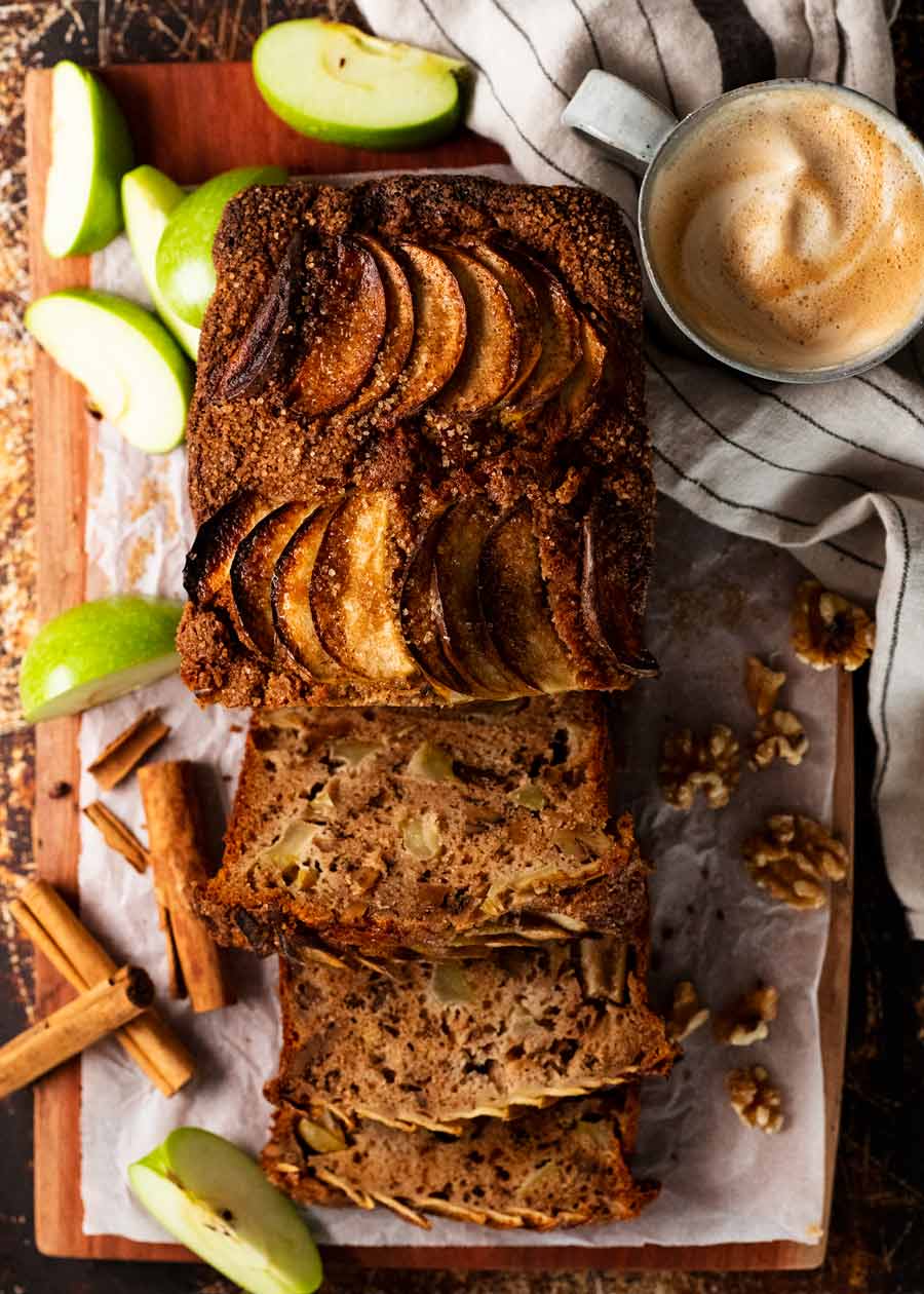 Overhead photo of Cinnamon Apple Bread