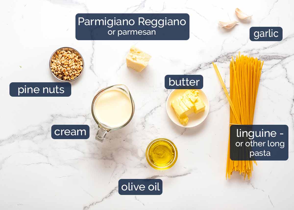 Ingredients in Pasta Primavera