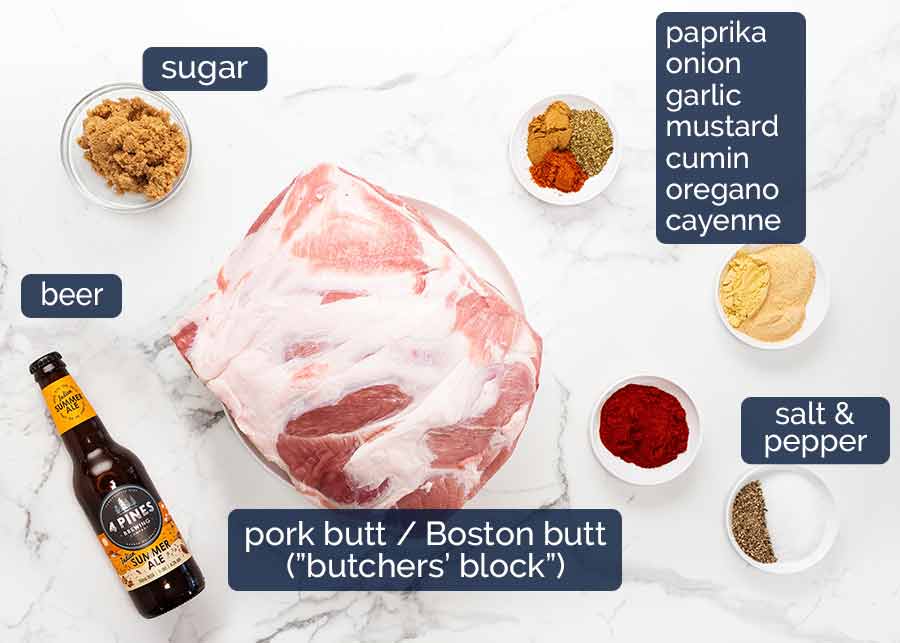 Ingredients in my best pulled pork