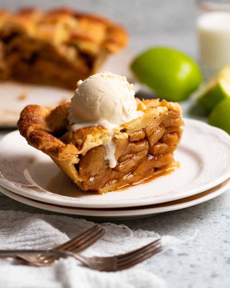 Close up of a slice of Apple Pie