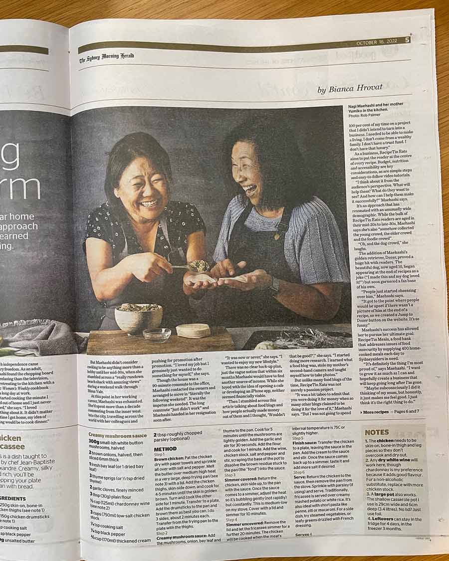 Mum and me in the Good Food article