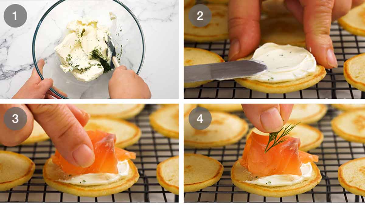 How to make blini with smoked salmom