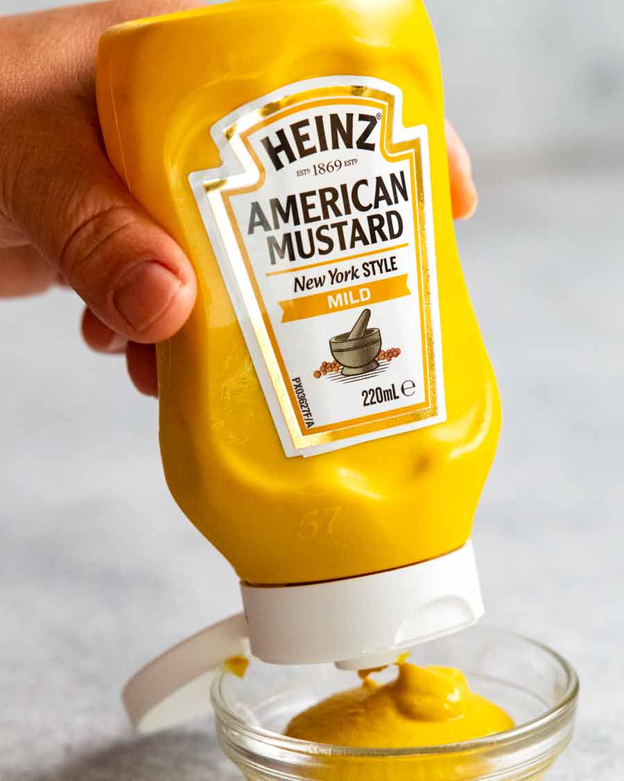 American yellow mustard for Jamaican Slaw