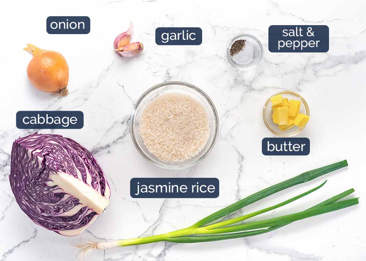 Ingredienser för lila ris