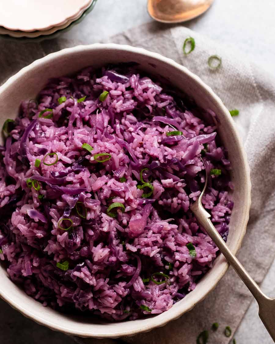 Overhead photo of Purple rice