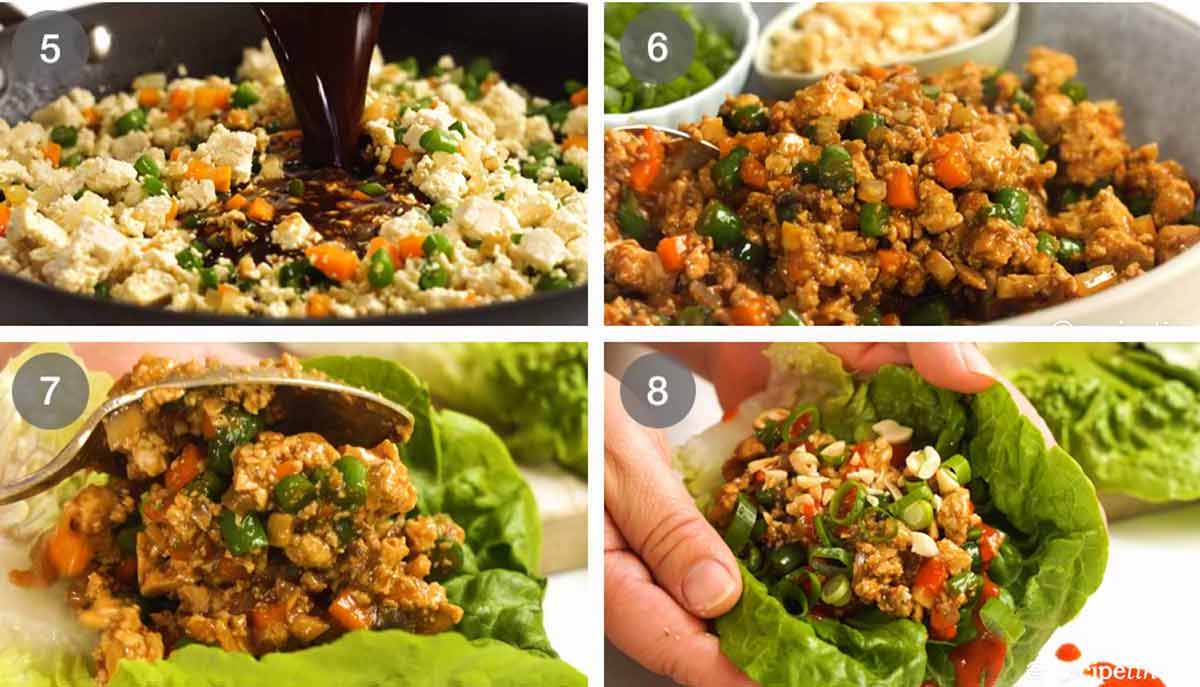 How to make Vegetarian lettuce wraps - san choy bow