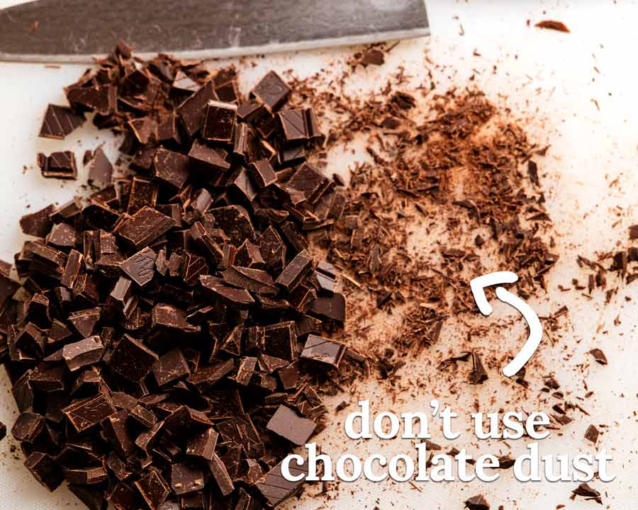 Chopped dark chocolate