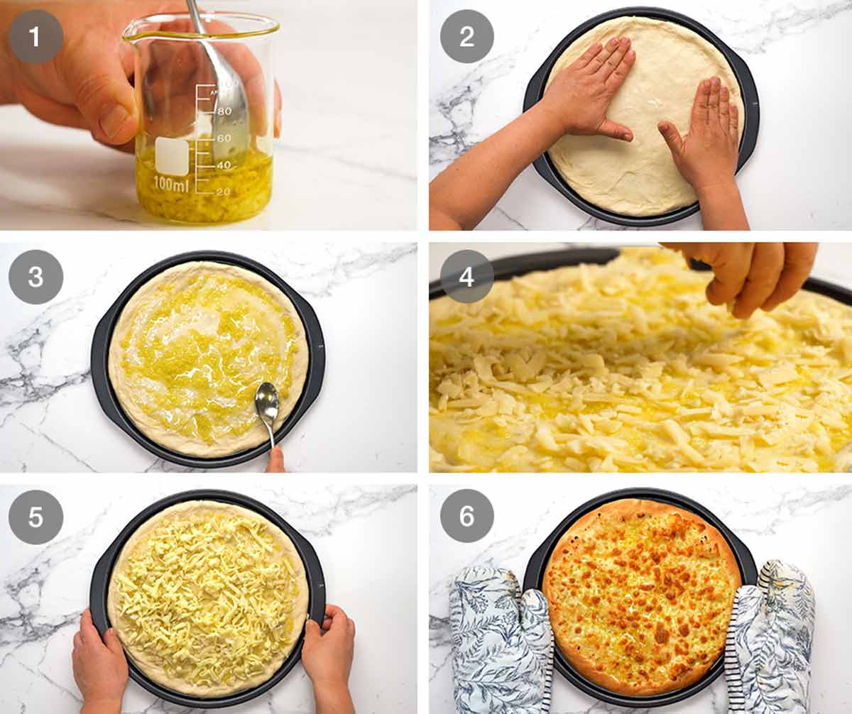 Cómo hacer pizza de queso con ajo
