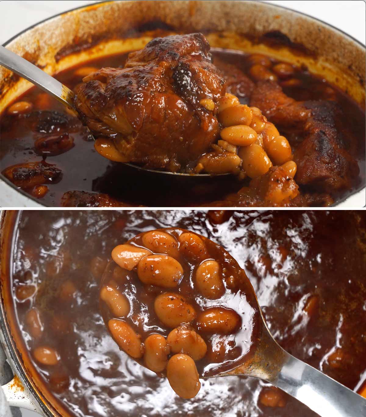 Freshly cooked Mexican Chipotle Pork and Beans