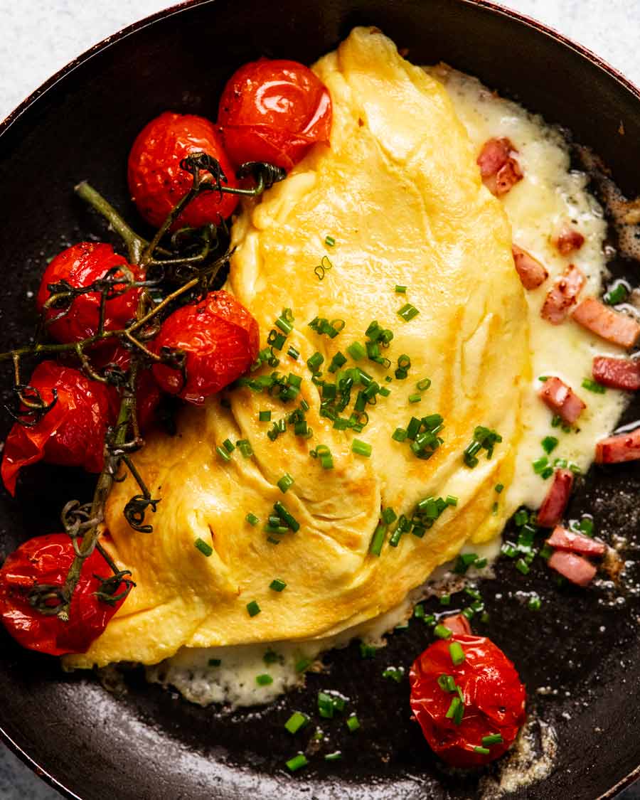 Freshly made Ham and Cheese Omelette