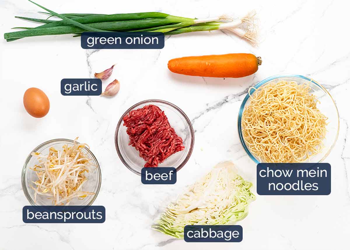 Ingredients in Beef chow mein