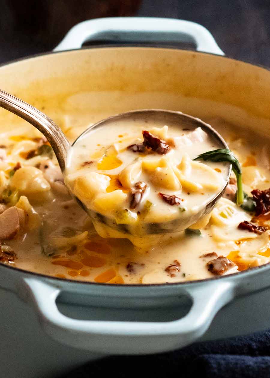 Ladling Creamy Tuscan Chicken Soup