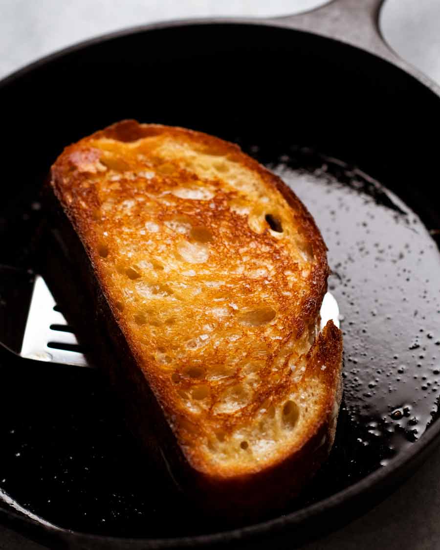 Grilled cheese in a pan